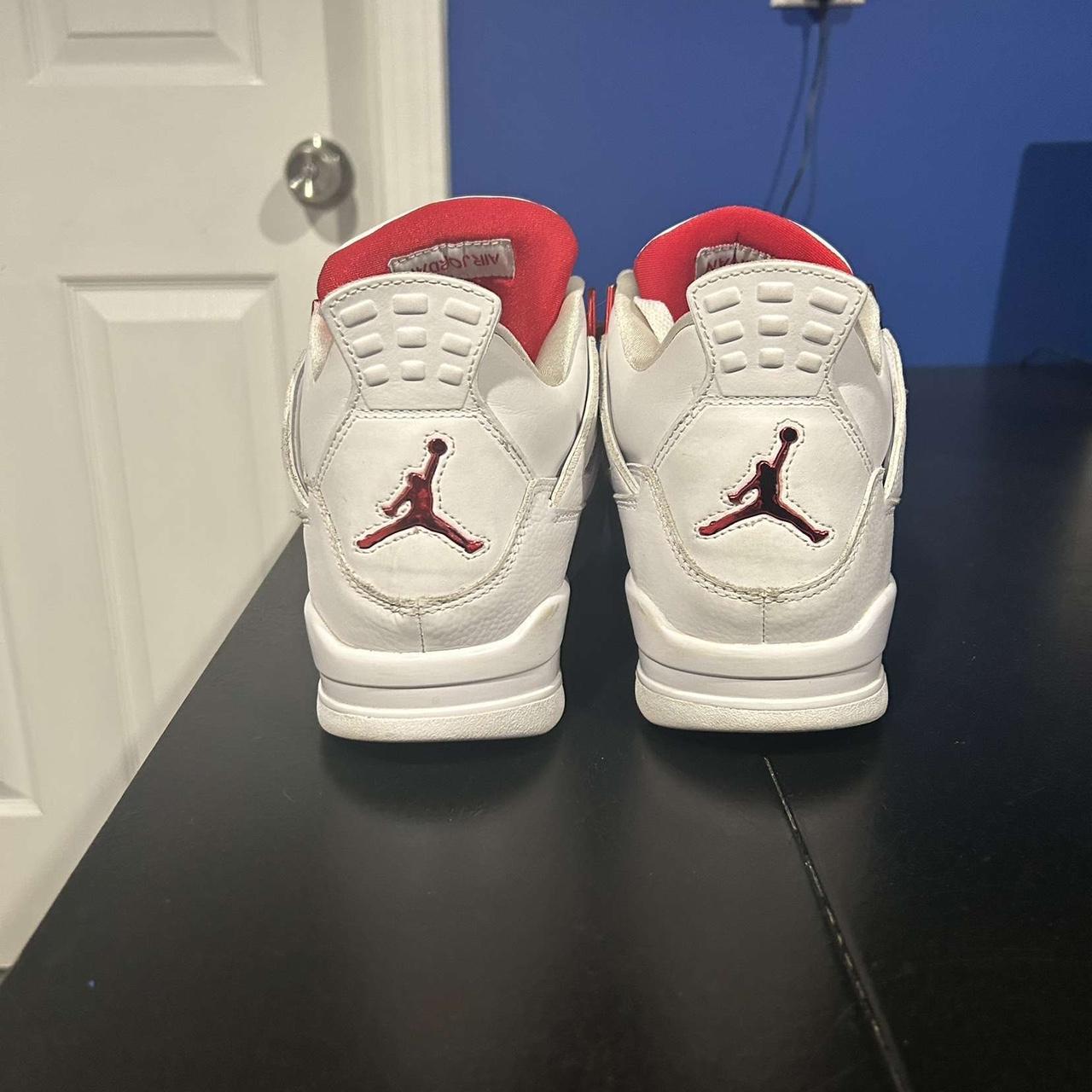 (message before buying) Red Metallic Jordan 4s size... Depop