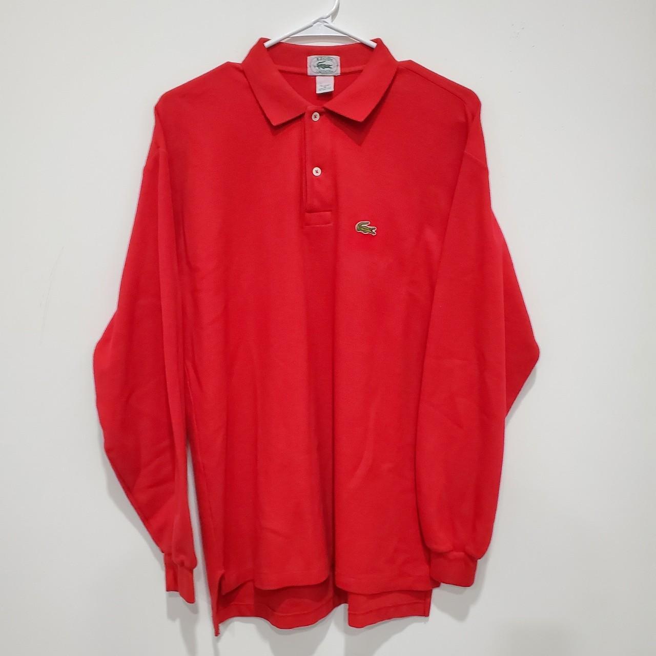 Vintage 80s Izod Lacoste Longsleeve Polo Shirt Mens... - Depop