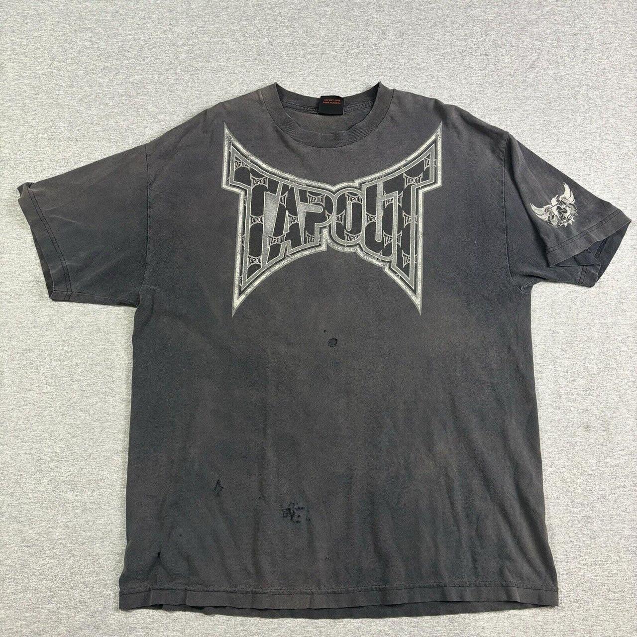 Vtg 90s Tapout T Shirt Spell Out Eagle Stars MMA... - Depop