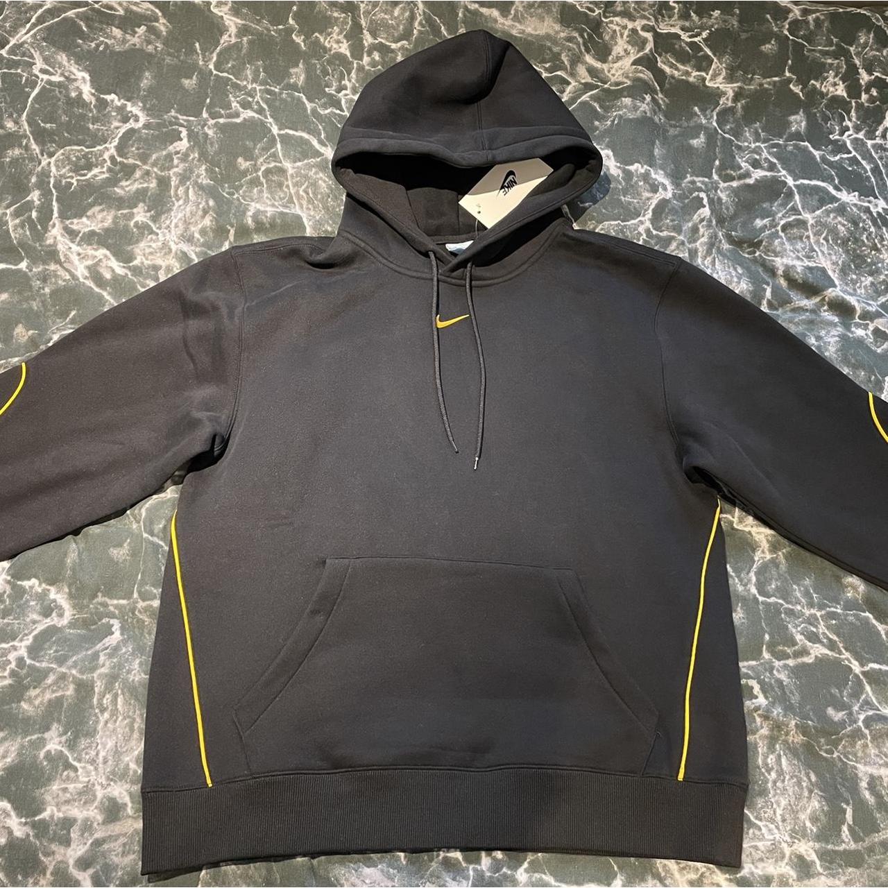 Nike Men's Black and Orange Hoodie Depop