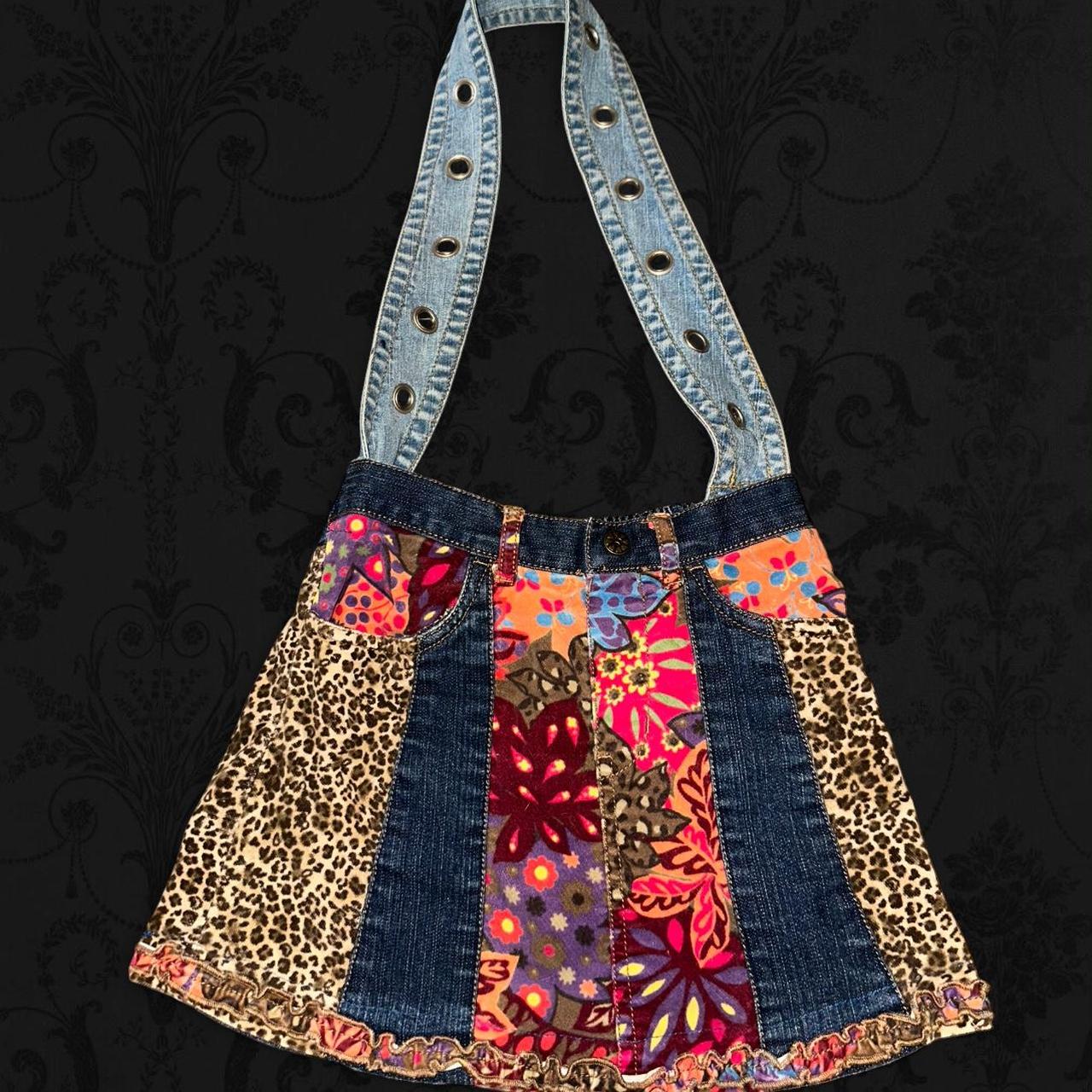 Women's Bag - Multi – Unique patchwork denim skir… - image 1