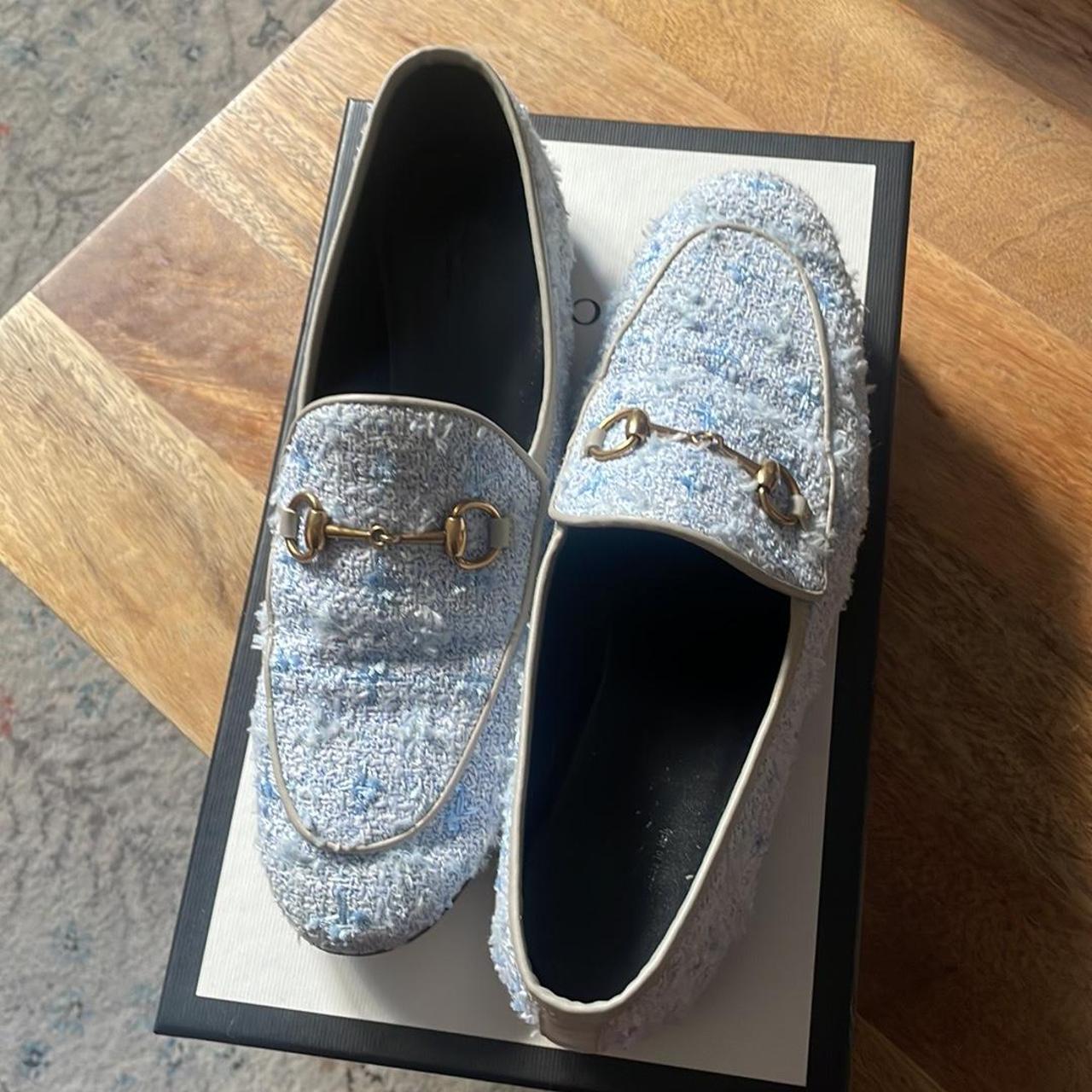 Blue best sale gucci loafers