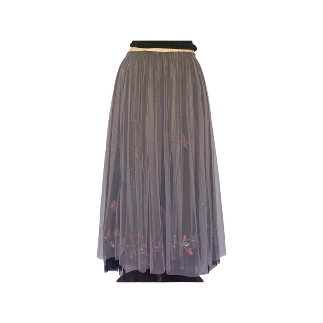 Chan Luu Sheer Sheer Beaded Overlay Maxi/MIDI Skirt... - Depop