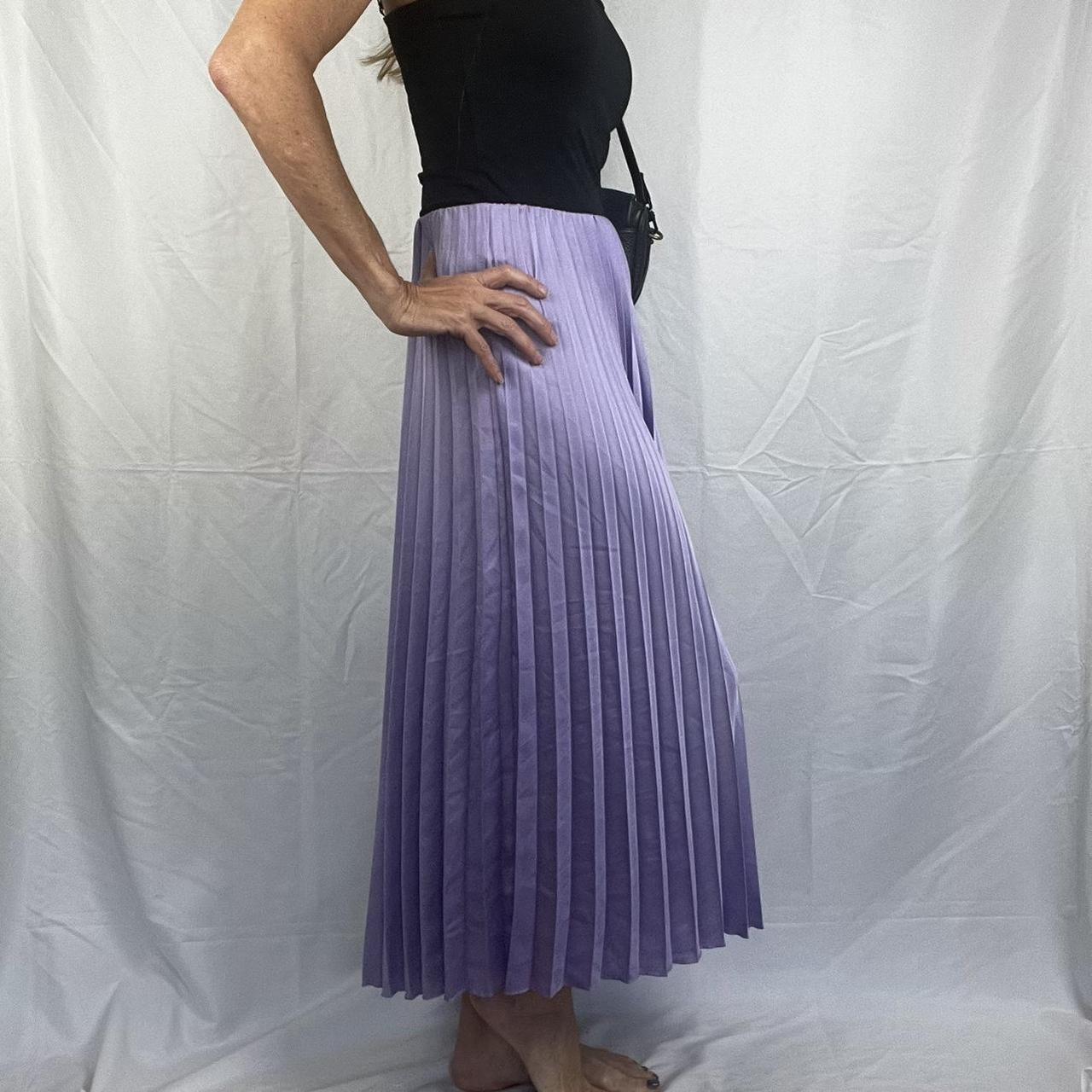 Purple pleated skirt zara best sale