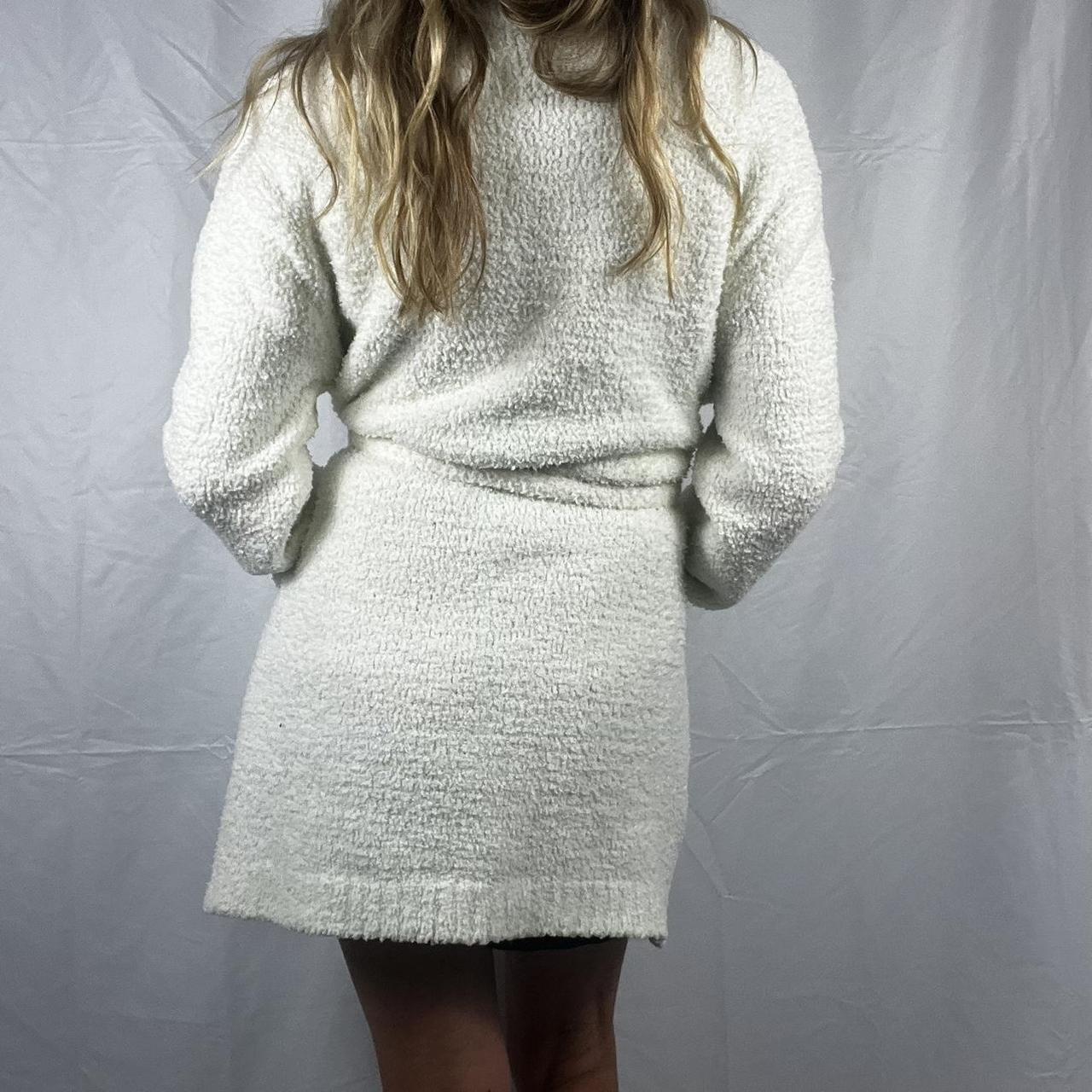 Sweater Dress Kim Kardashian White Boots Skims Cozy Short Robe Kim