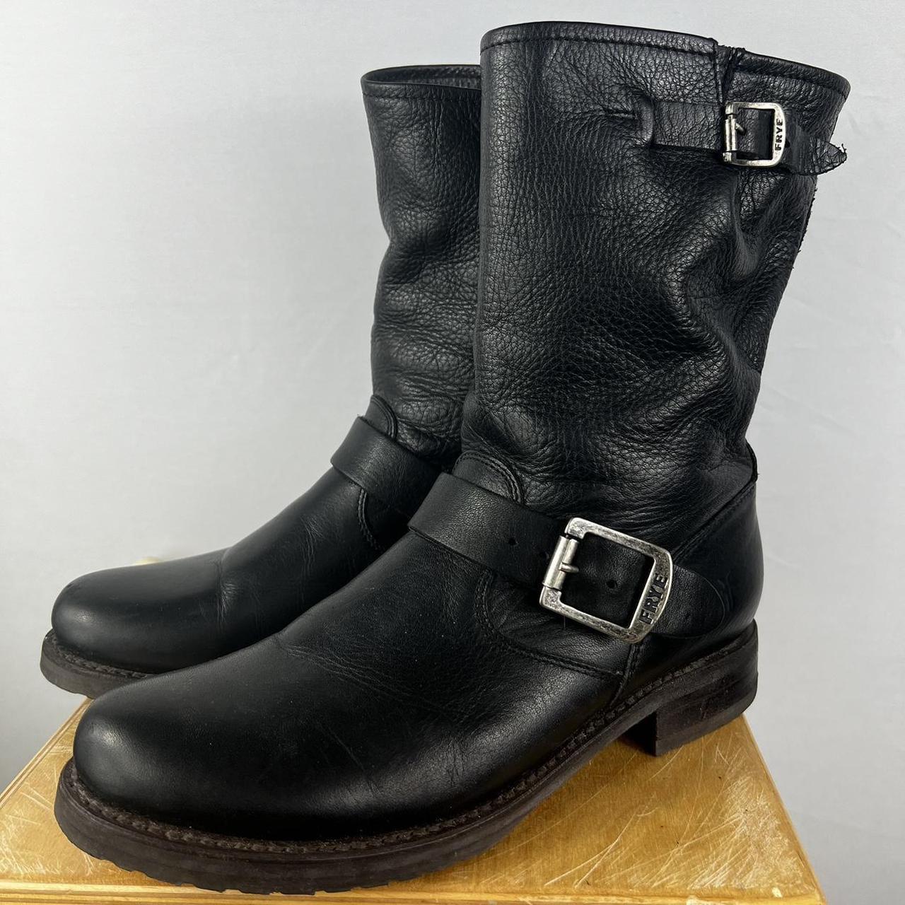 Frye Veronica Short on sale Leather Buckle Black Boots