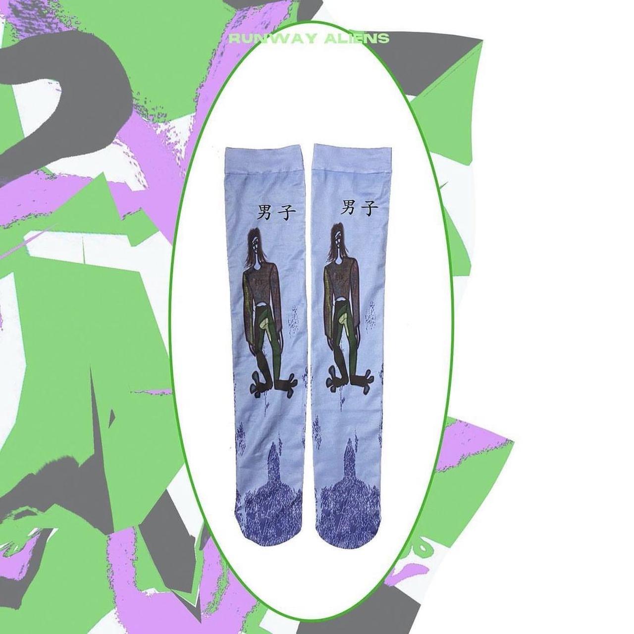 Men's Blue and Black Socks Depop