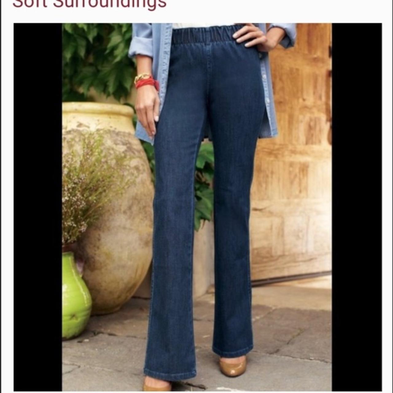 Soft Surroundings Women's High Rise Wide Leg Chino - Depop