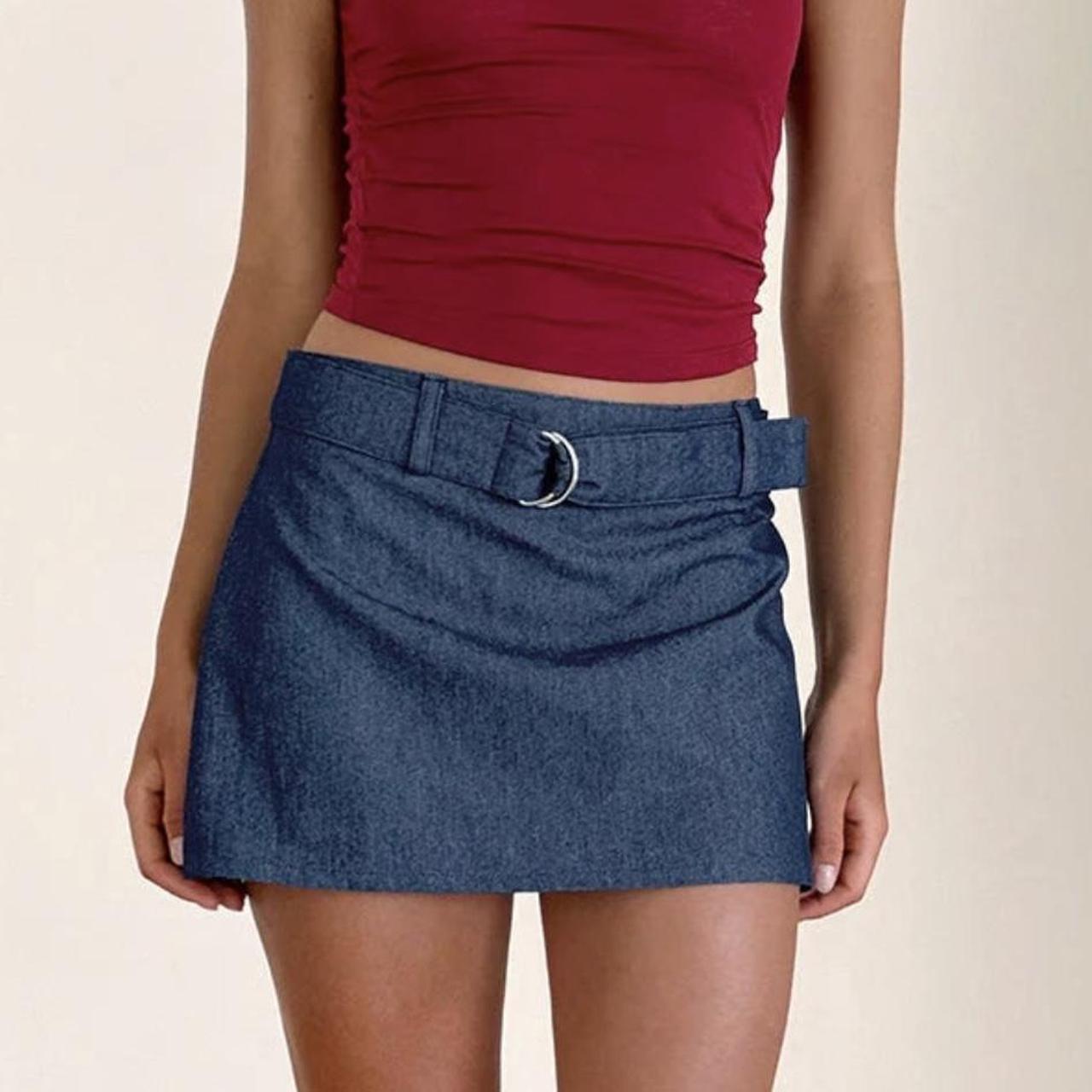 Motel rocks blue denim mini skirt #miniskirt Depop