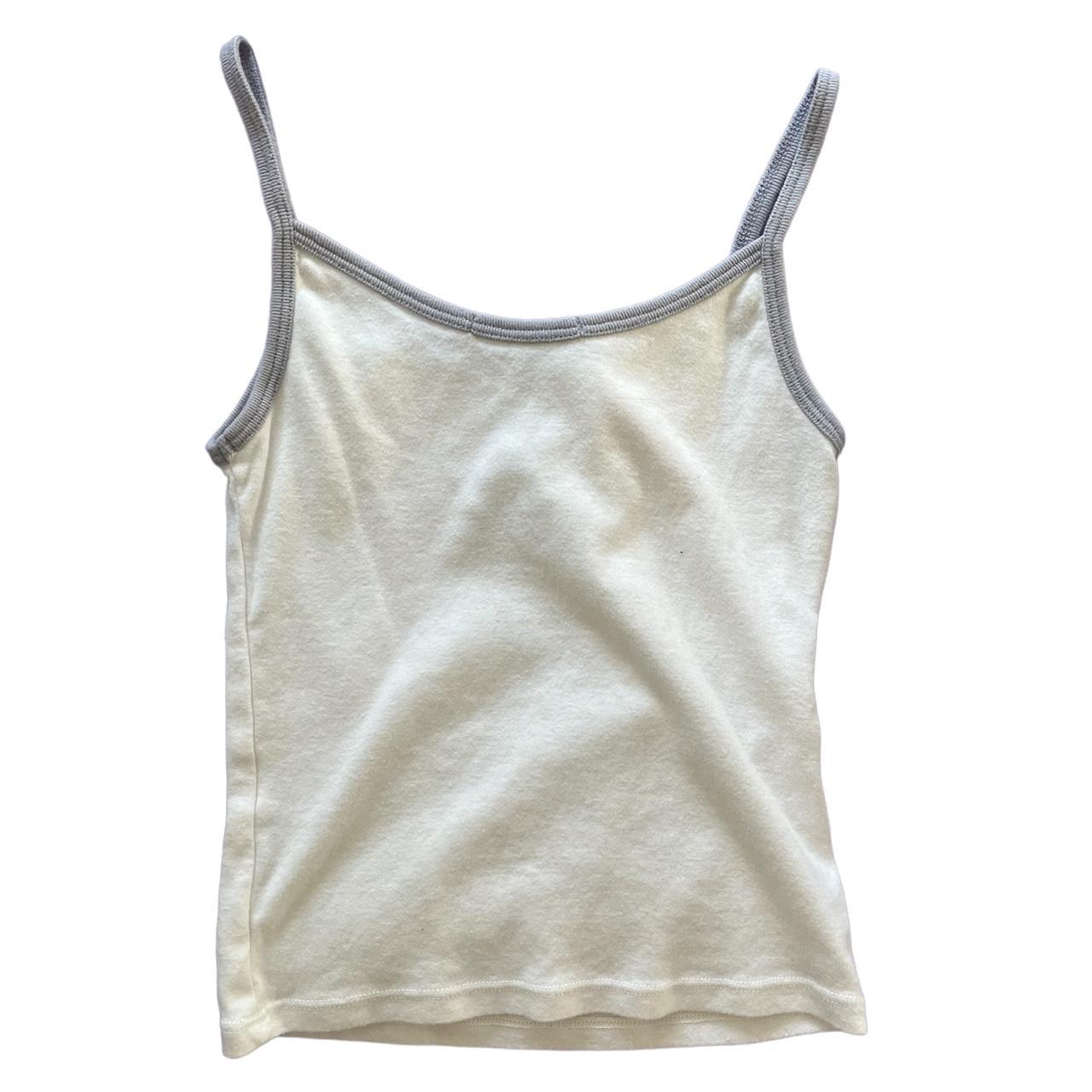 brandy melville st. barth white and periwinkle tank top - Depop
