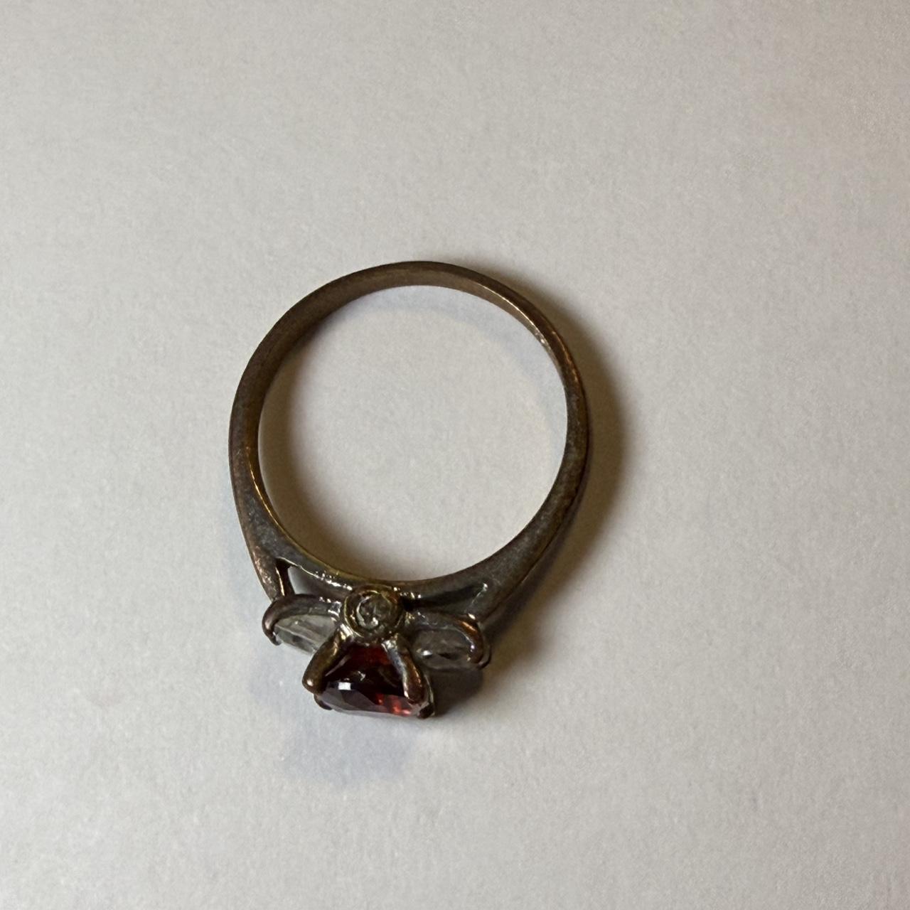 Women's Ring - Silver/Red – silver ruby ring -sil… - image 2