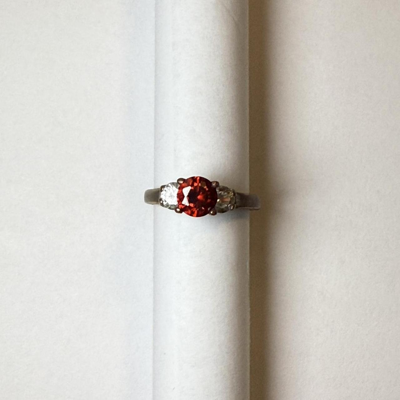 Women's Ring - Silver/Red – silver ruby ring -sil… - image 4