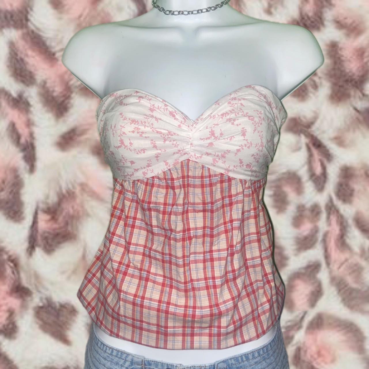 super pretty early 2000s babydoll tube top this y2k... Depop