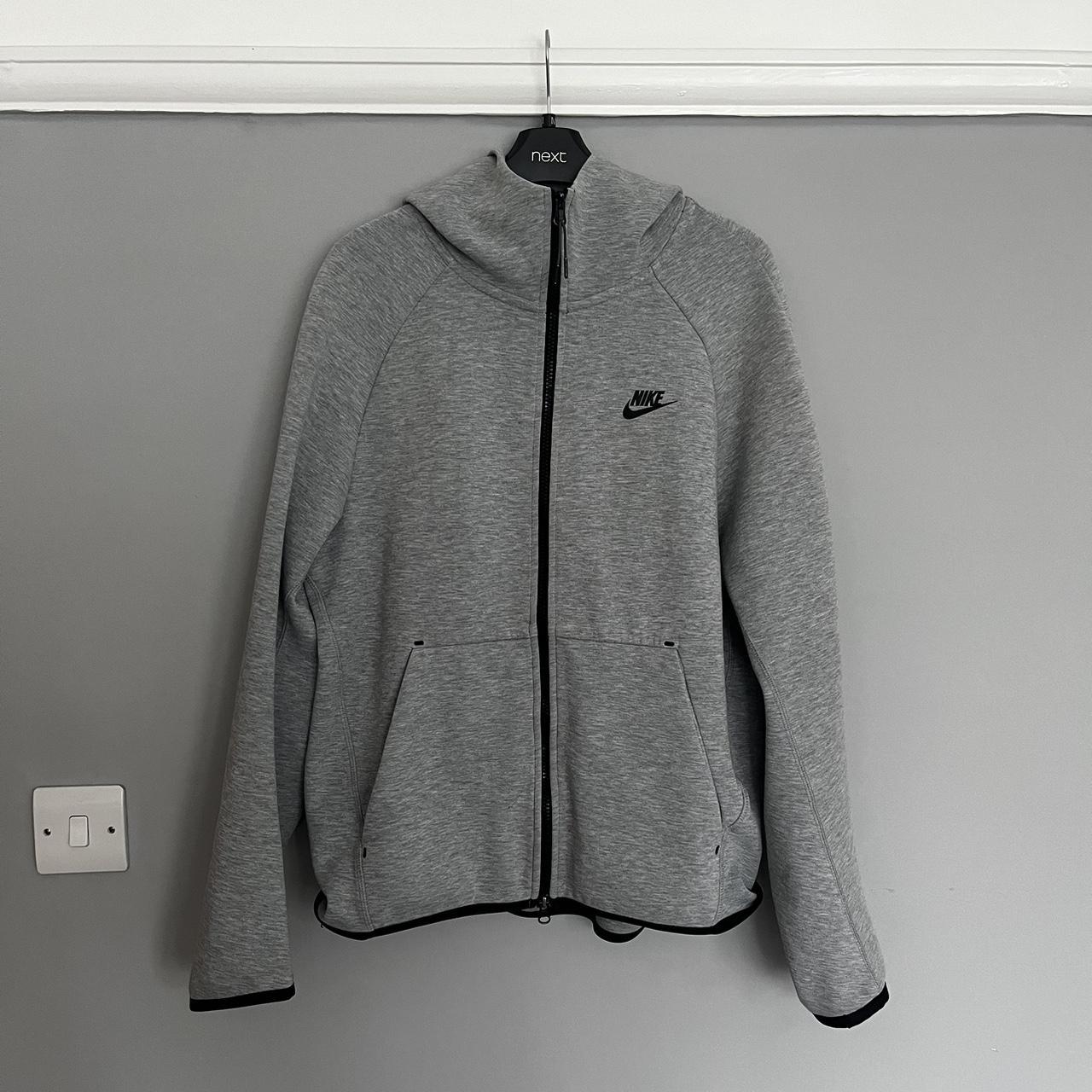 grey nike tech fleece jacket size - medium Old... - Depop