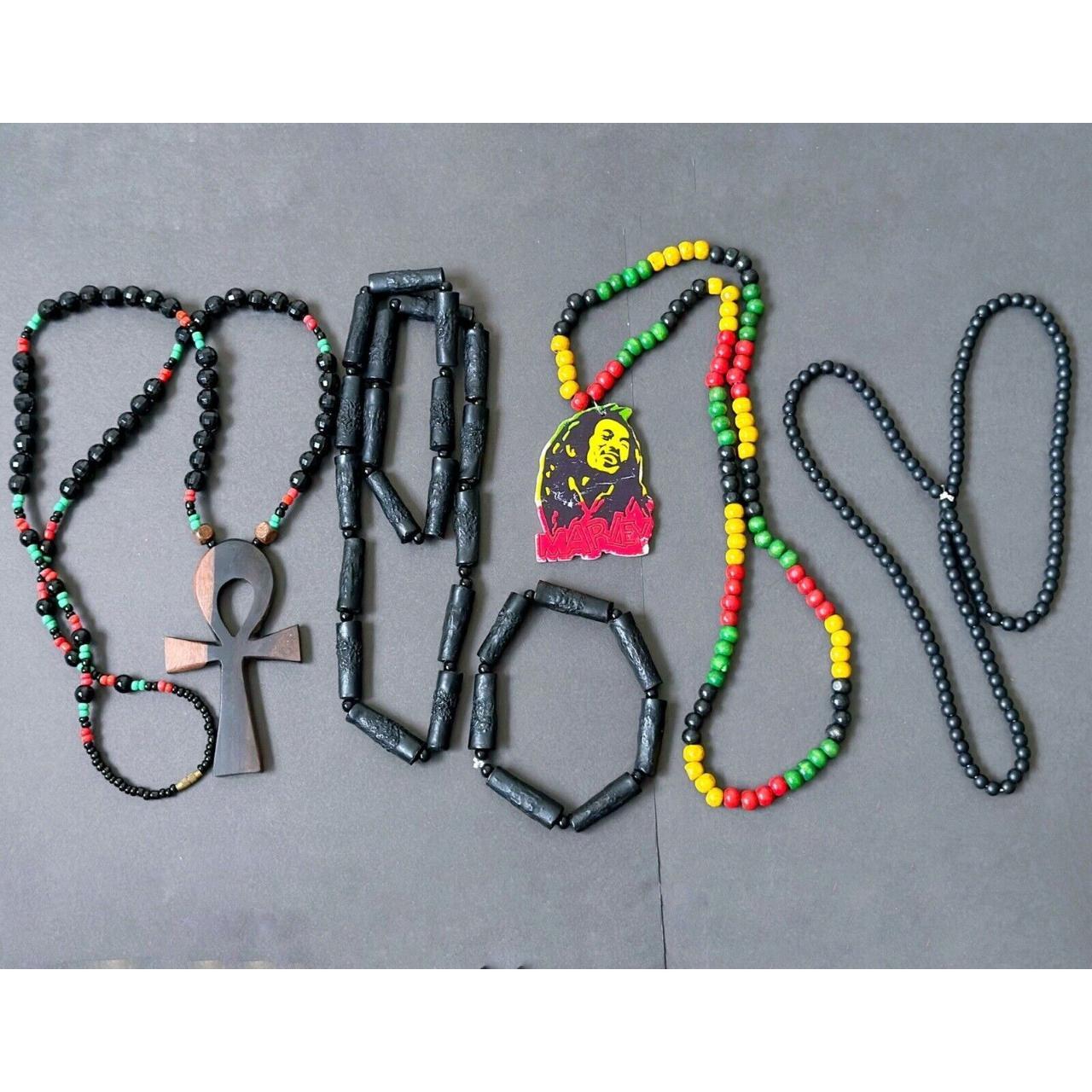Bob Marley Africa Wooden Pendant Necklace Beads Chain Wood Long Rasta  Jamaica | eBay