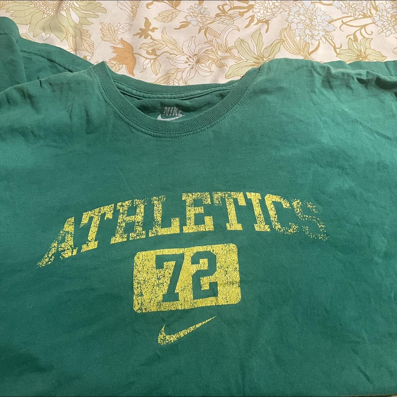 Nike Men's Green and Yellow Shirt | Depop