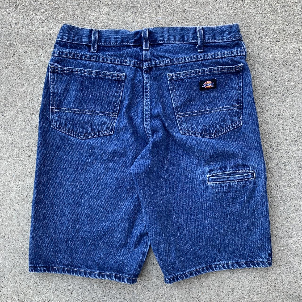 dickies blue jean shorts workwear logo jorts 🌀 ITEM... - Depop