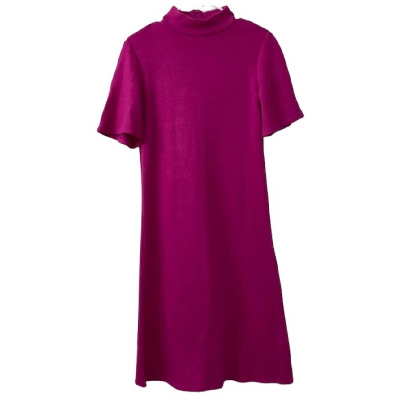 Zara Fuschia Pink MIDI Dress.Aline silhouette. Back... Depop