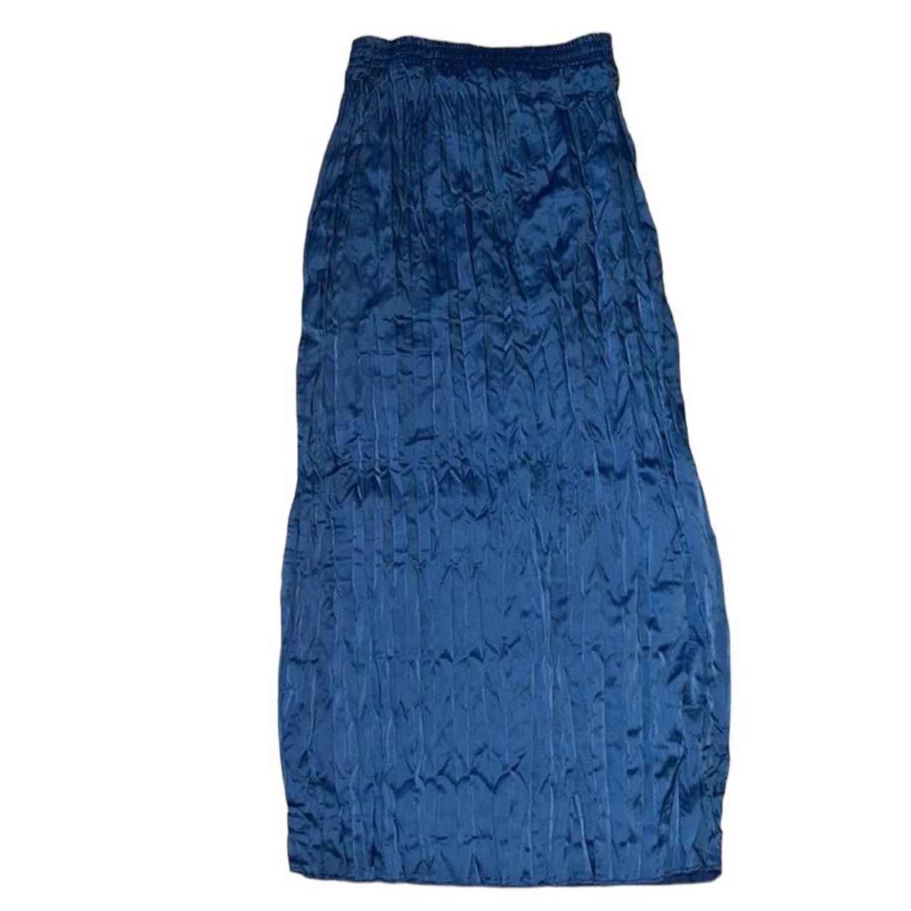 Zara Blue Pleated Midi Skirt, Elastic waistband,Slip... Depop