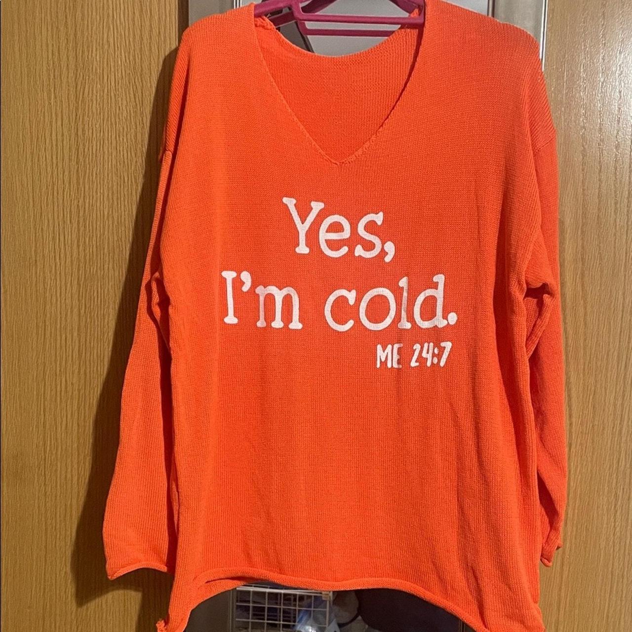 Source Unknown Women's Sweater - Orange/White - L… - image 1