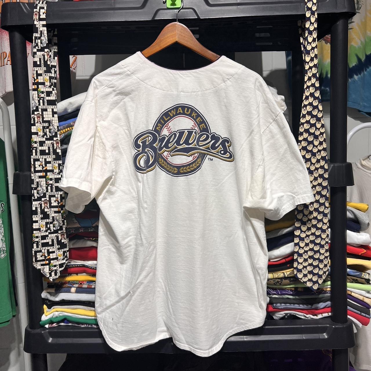 Retro Milwaukee Brewers popover jersey size XL but - Depop