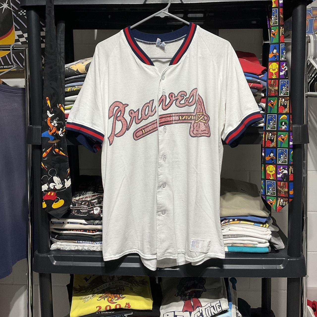 Vintage 90s Atlanta Braves shirt Size medium Good - Depop