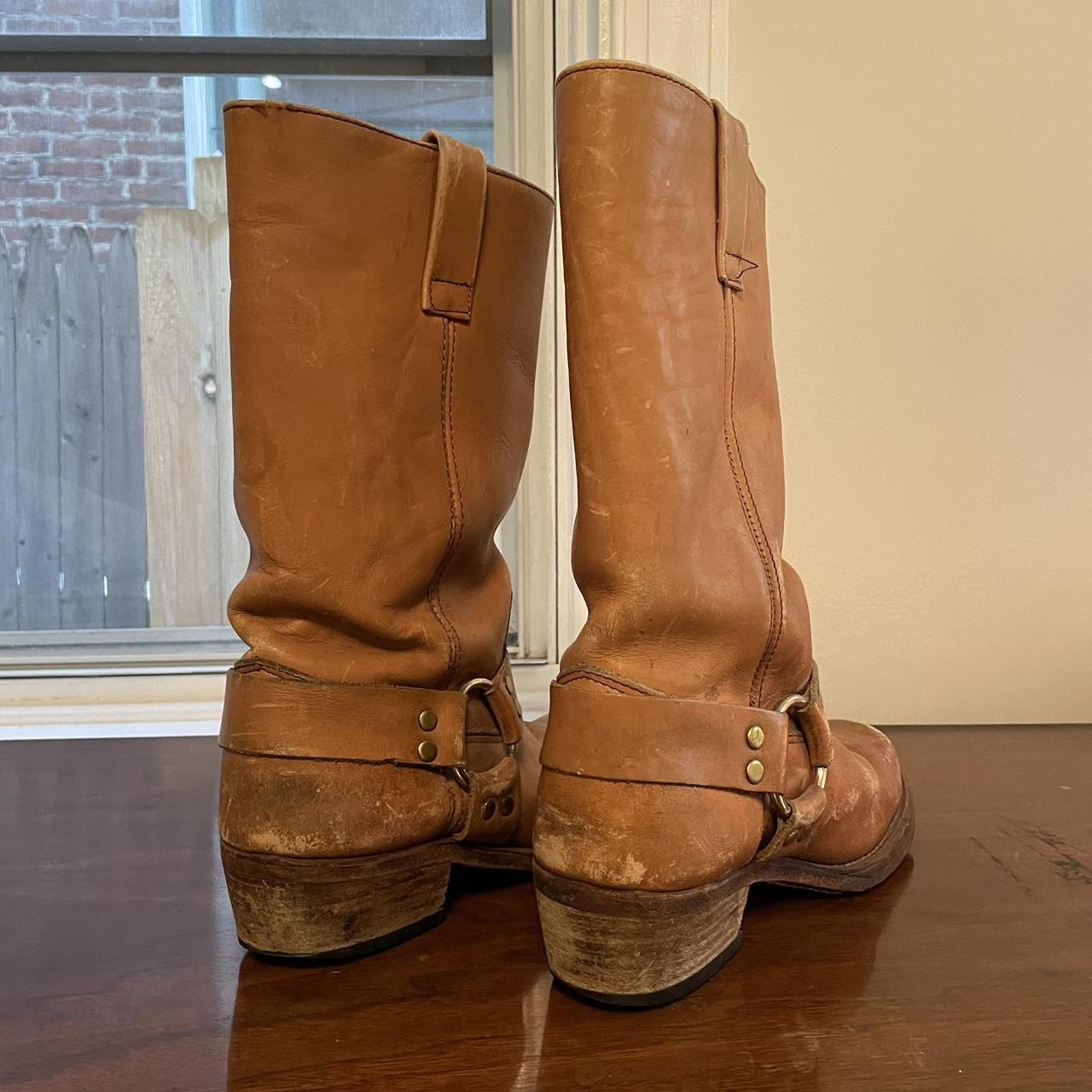 Frye lookalike harness boots! Scuffed up, worn in,... Depop