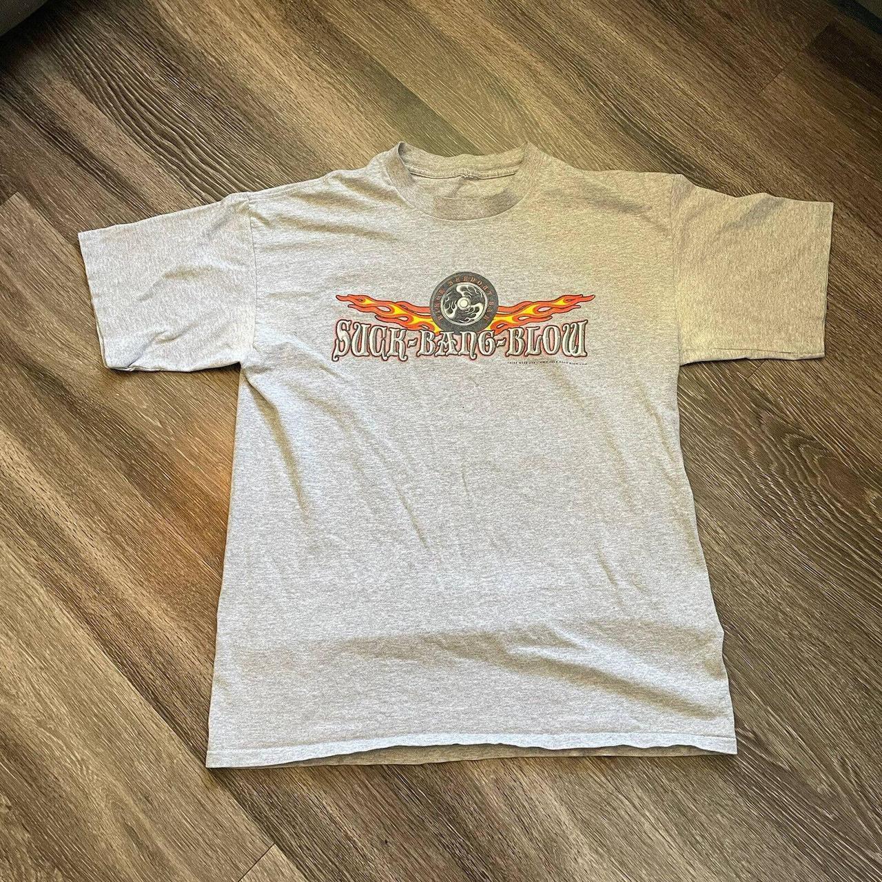 VTG Suck Bang Blow Murrells Biker Bar T-Shirt XL... - Depop