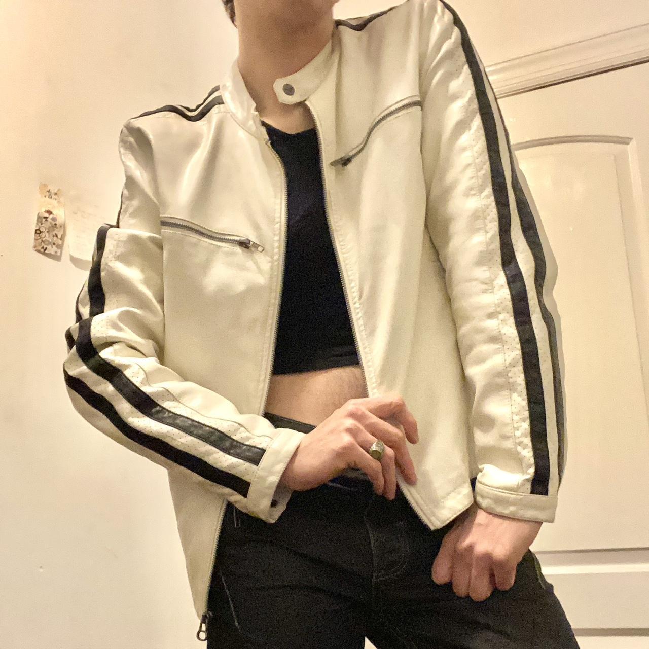 Wilson’s Leather Men's White and Black Jacket