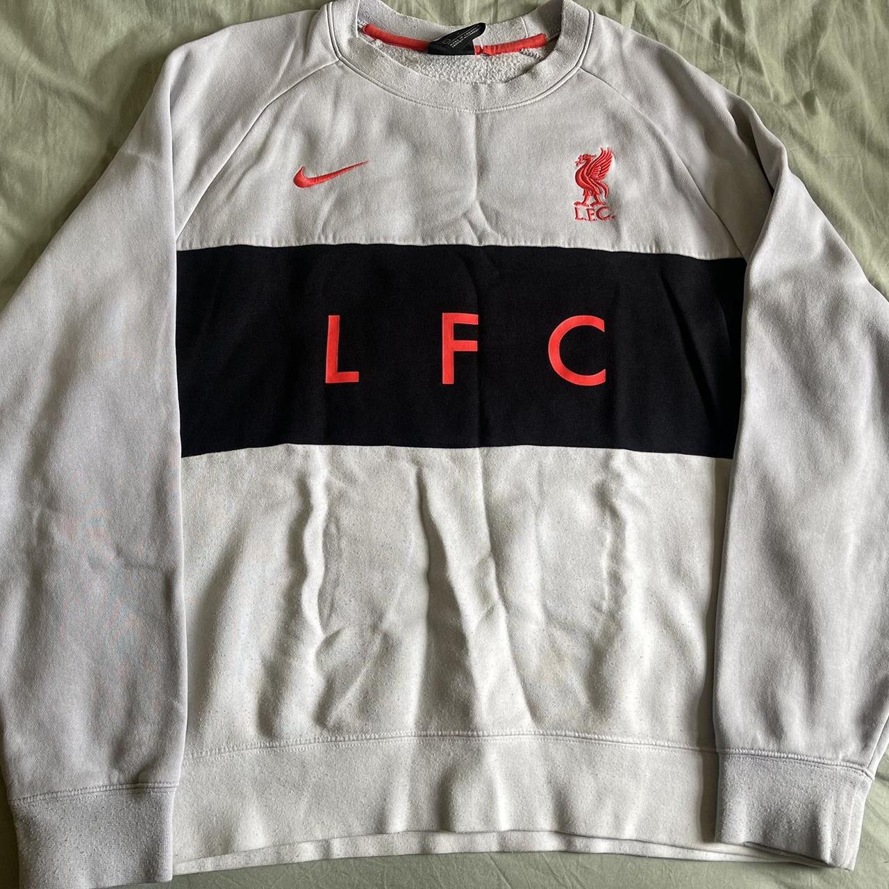 lfc nike mens dark grey fleece crew