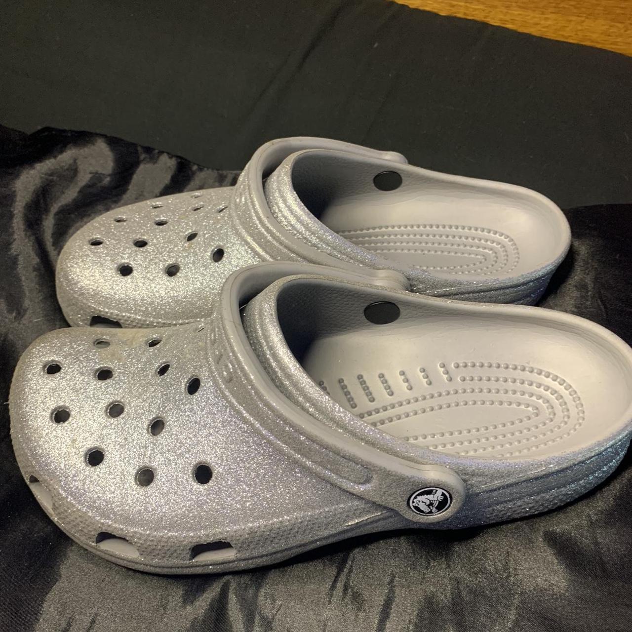 Silver glitter crocs on sale women's