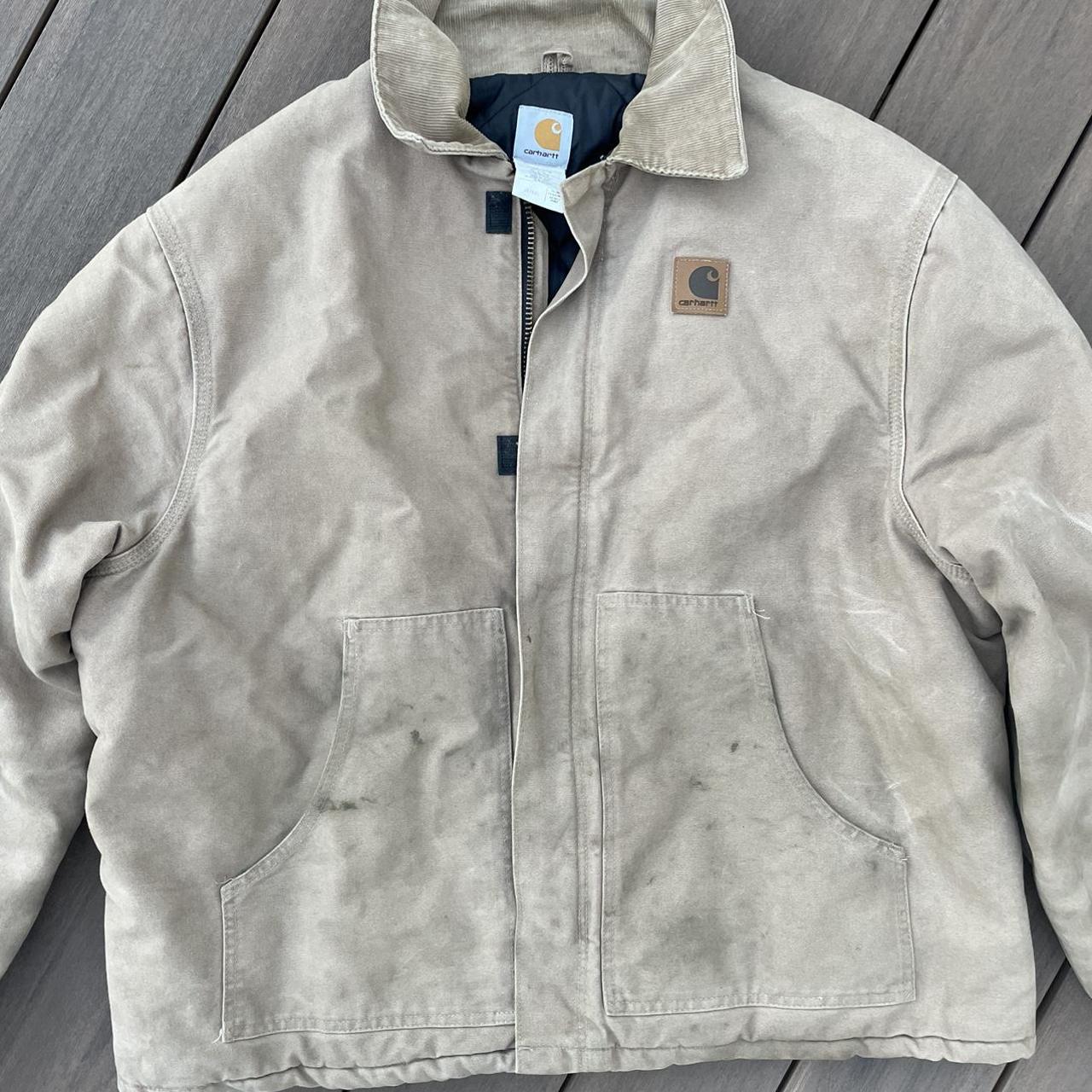 vintage carhartt jacket XXL Tall thrifted, flaws... - Depop