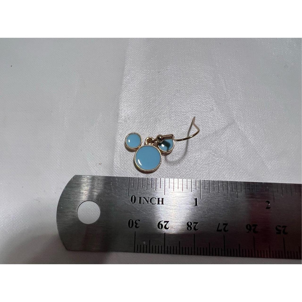 Mickey Mouse Light Blue Ears Earrings Fish Hook Studs - Depop