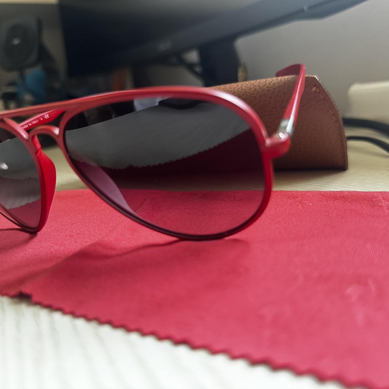 Ray ban red frame aviator sunglasses on sale