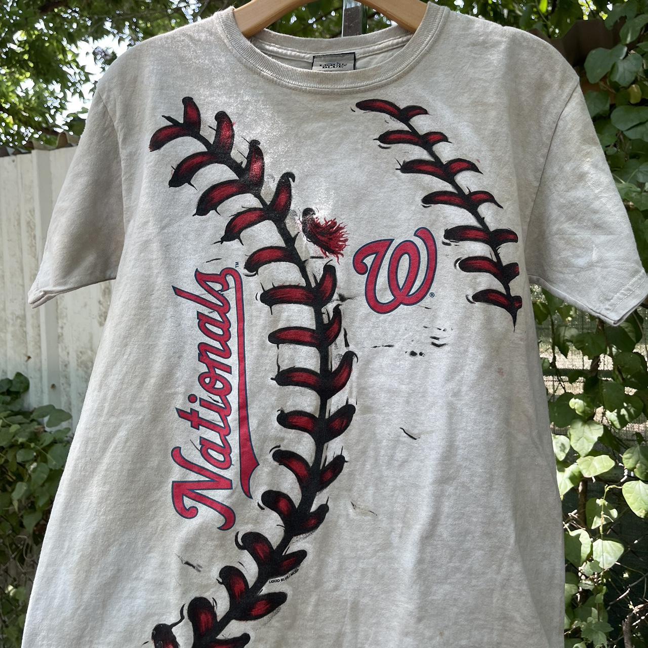 Washington Nationals Tie Dye Shirt Liquid Blue Blue - Depop