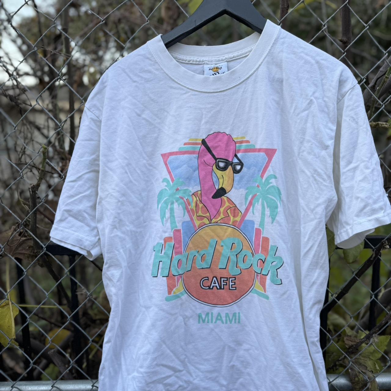 Vintage 90s Hard Rock Cafe Miami Flamingo Beach Surf... - Depop