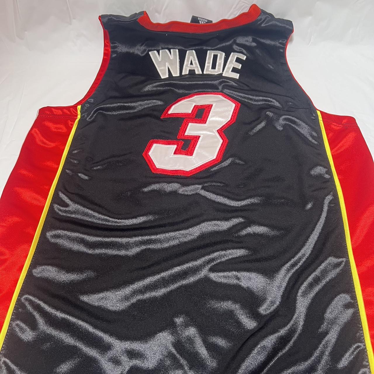 Miami Heat Dwayne Wade Adidas Basketball Jersey Black & Red 