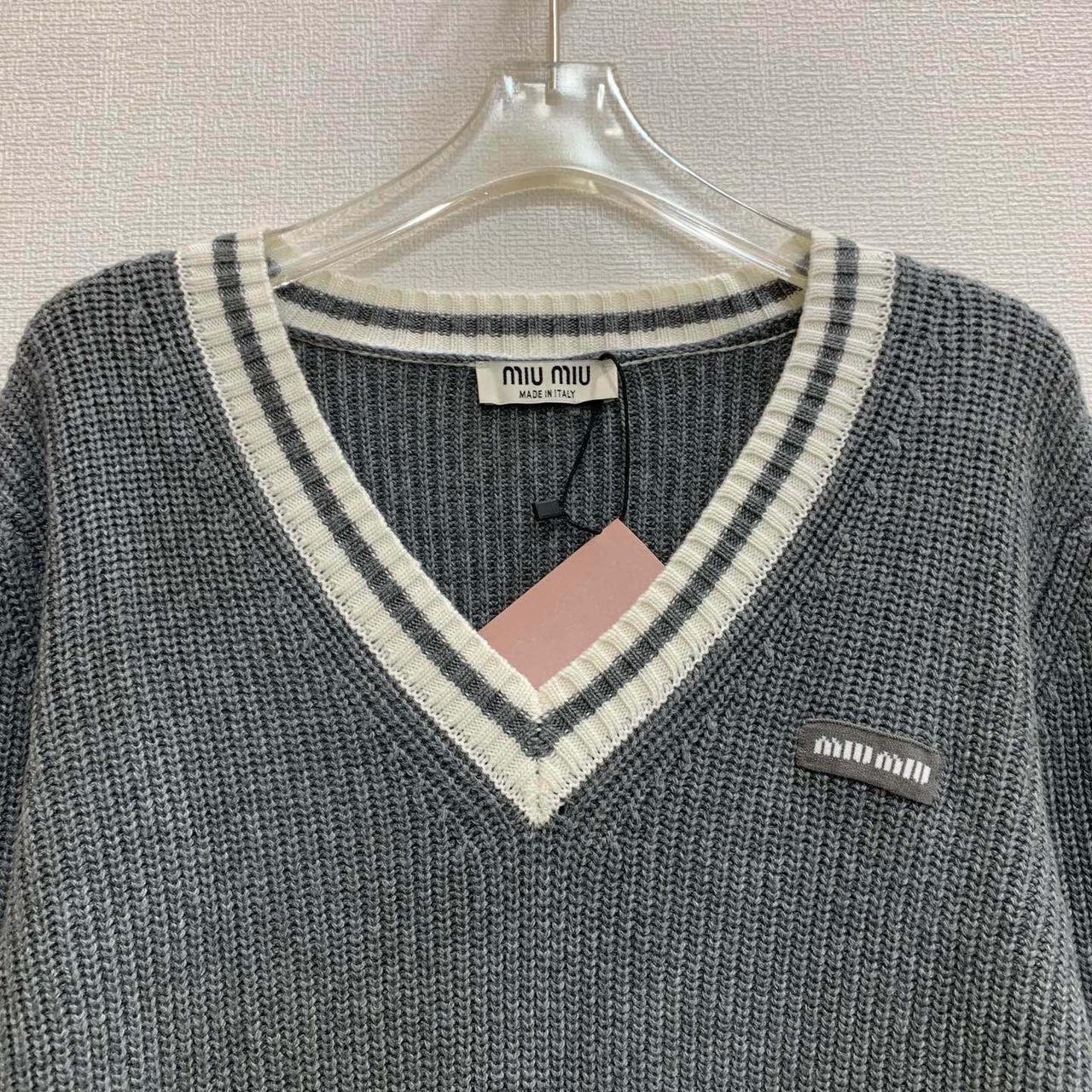 Miu Miu Women's Sweater - Grey - L – Grey Miu Miu… - image 2