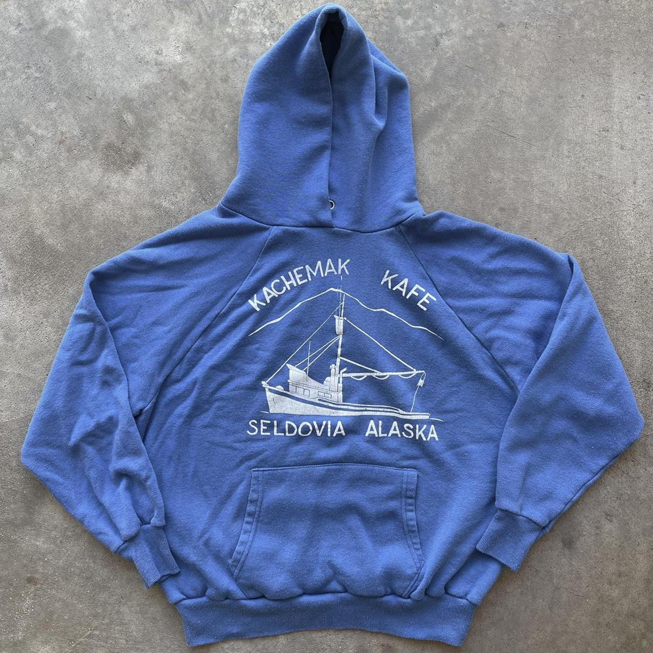 Vintage Men's Hoodie - Blue - S