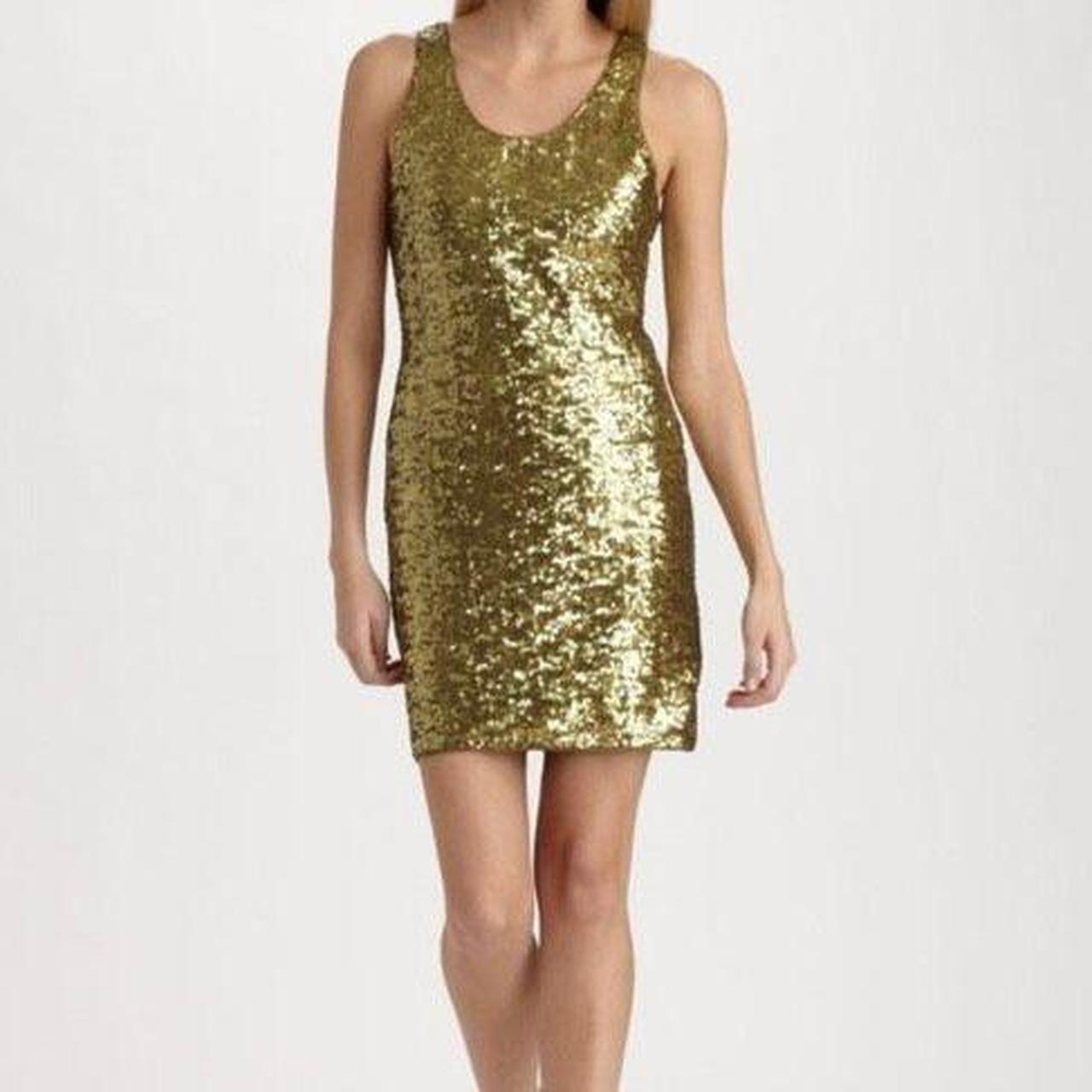 Alice and olivia store gold sequin dress