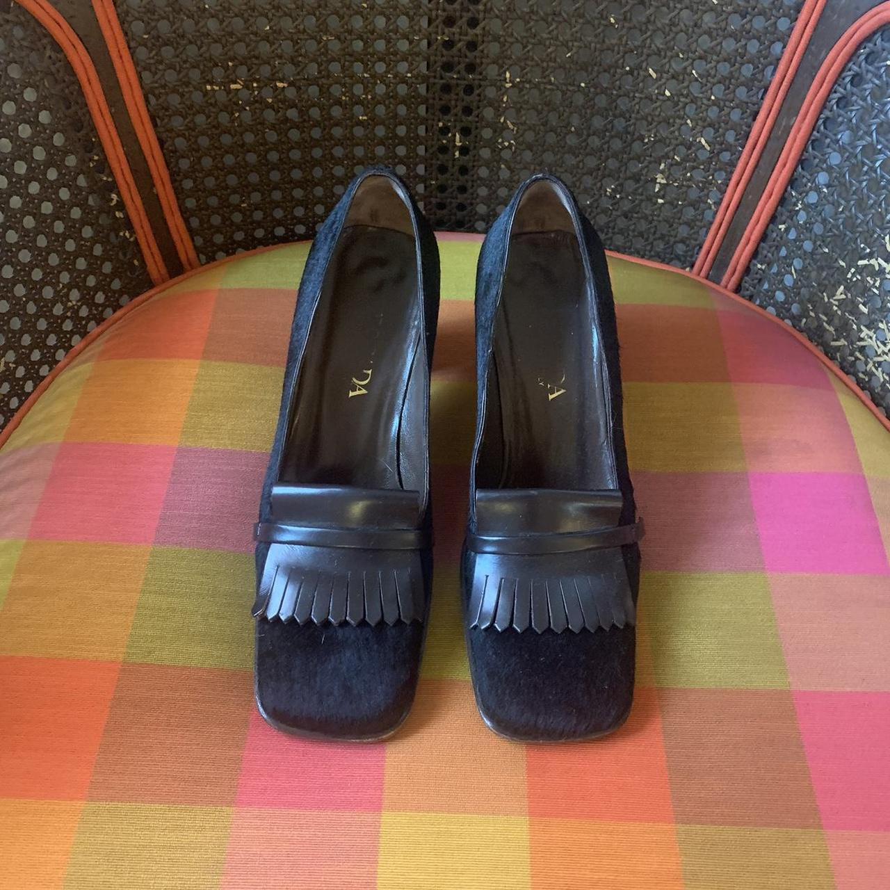 Escada Women's Black and Brown Loafers | Depop