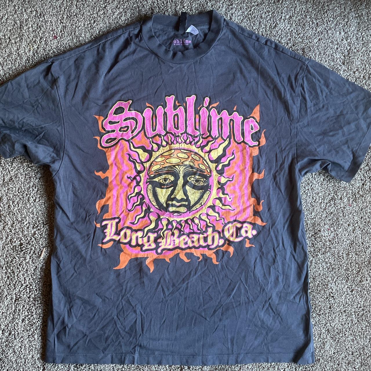 Psychedelic baggy sublime T-shirt Tag says Xs but... - Depop