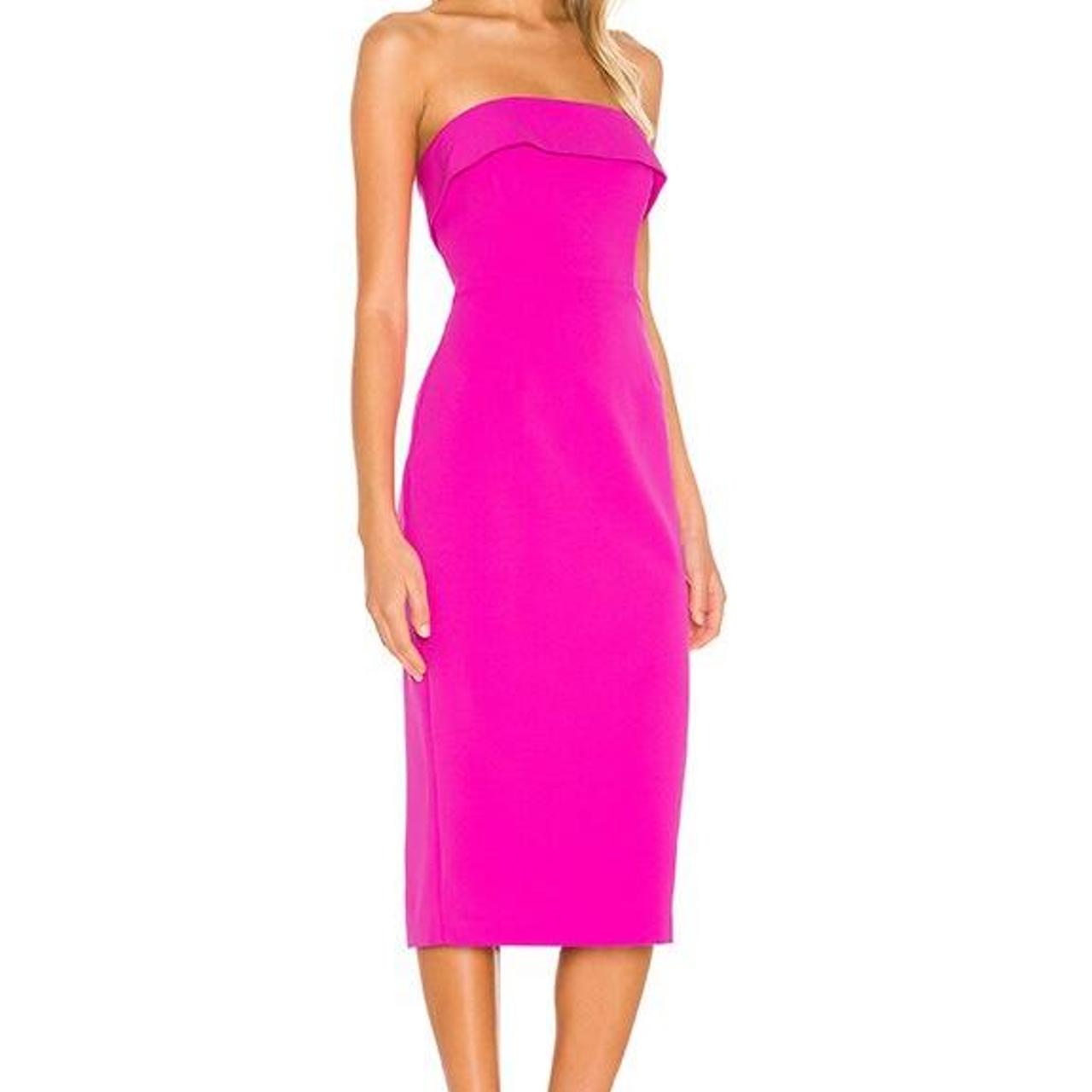 Bardot Hot Pink Zorianna Strapless Midi Depop bardot-hot-pink-zorianna-strapless-midi-depop