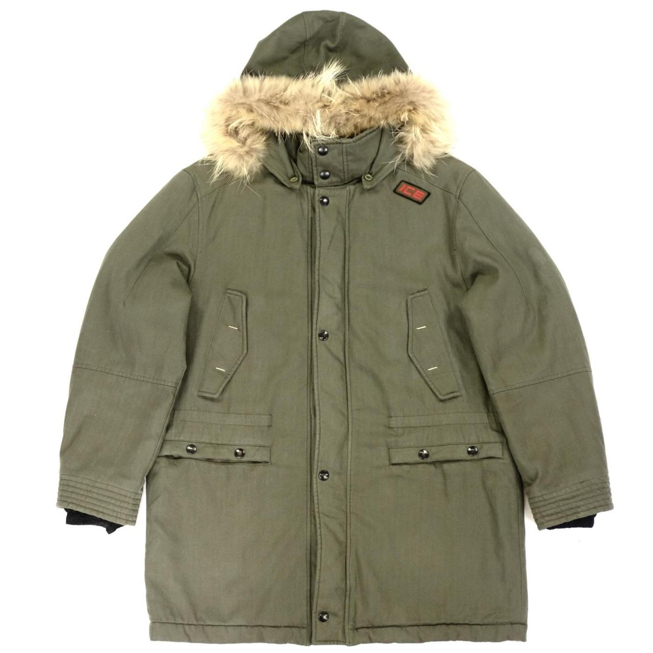 Iceberg Men's Khaki Coat Depop