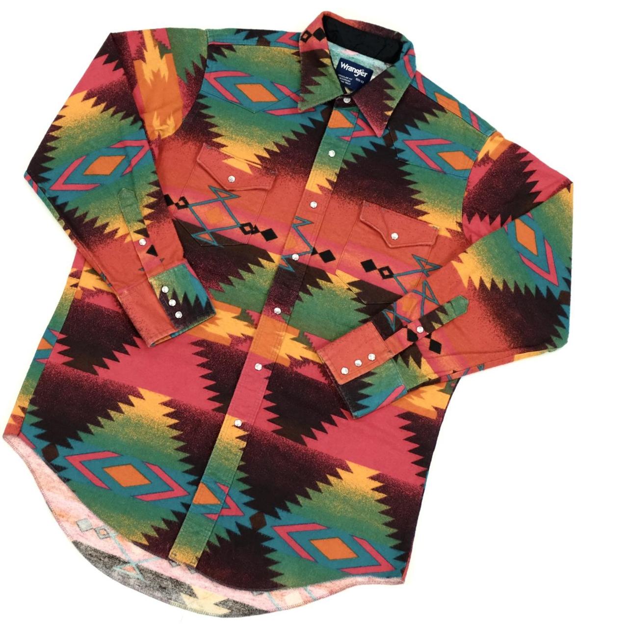 Vintage Wrangler aztec shirt Original 80s Wrangler... Depop