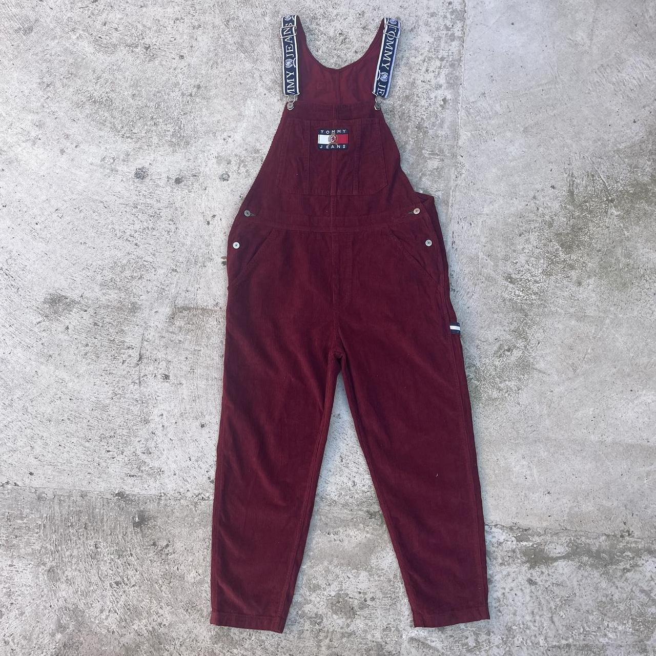 Tommy Hilfiger Crest Collection Corduroy Dungarees in Red