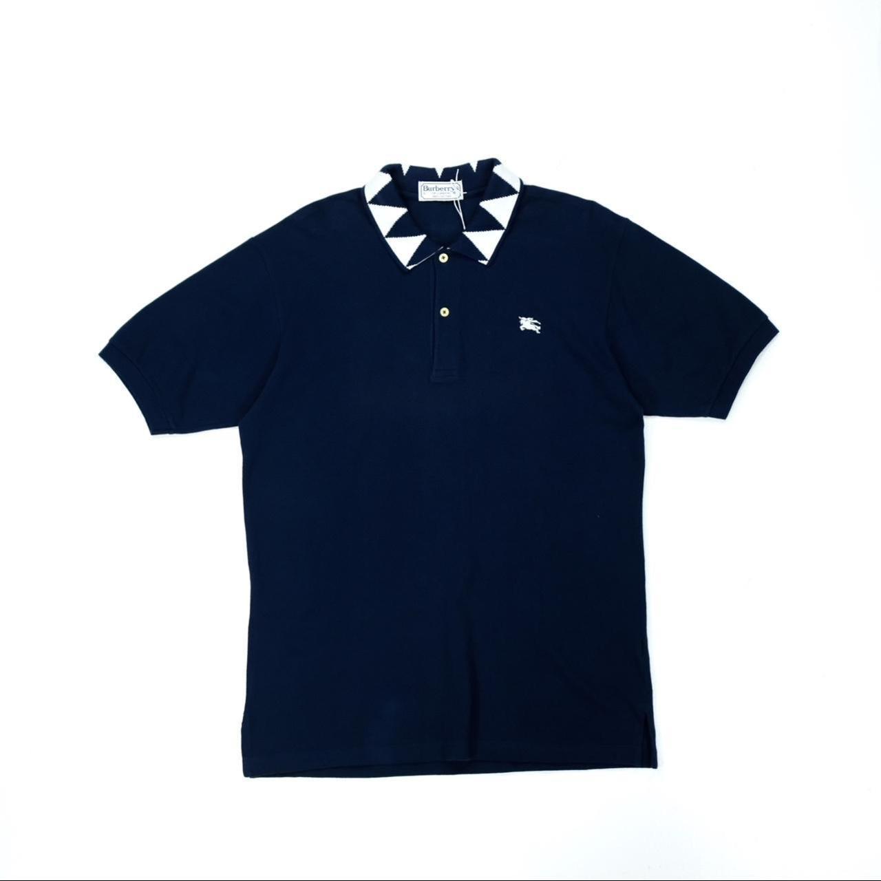 Navy burberry outlet polo