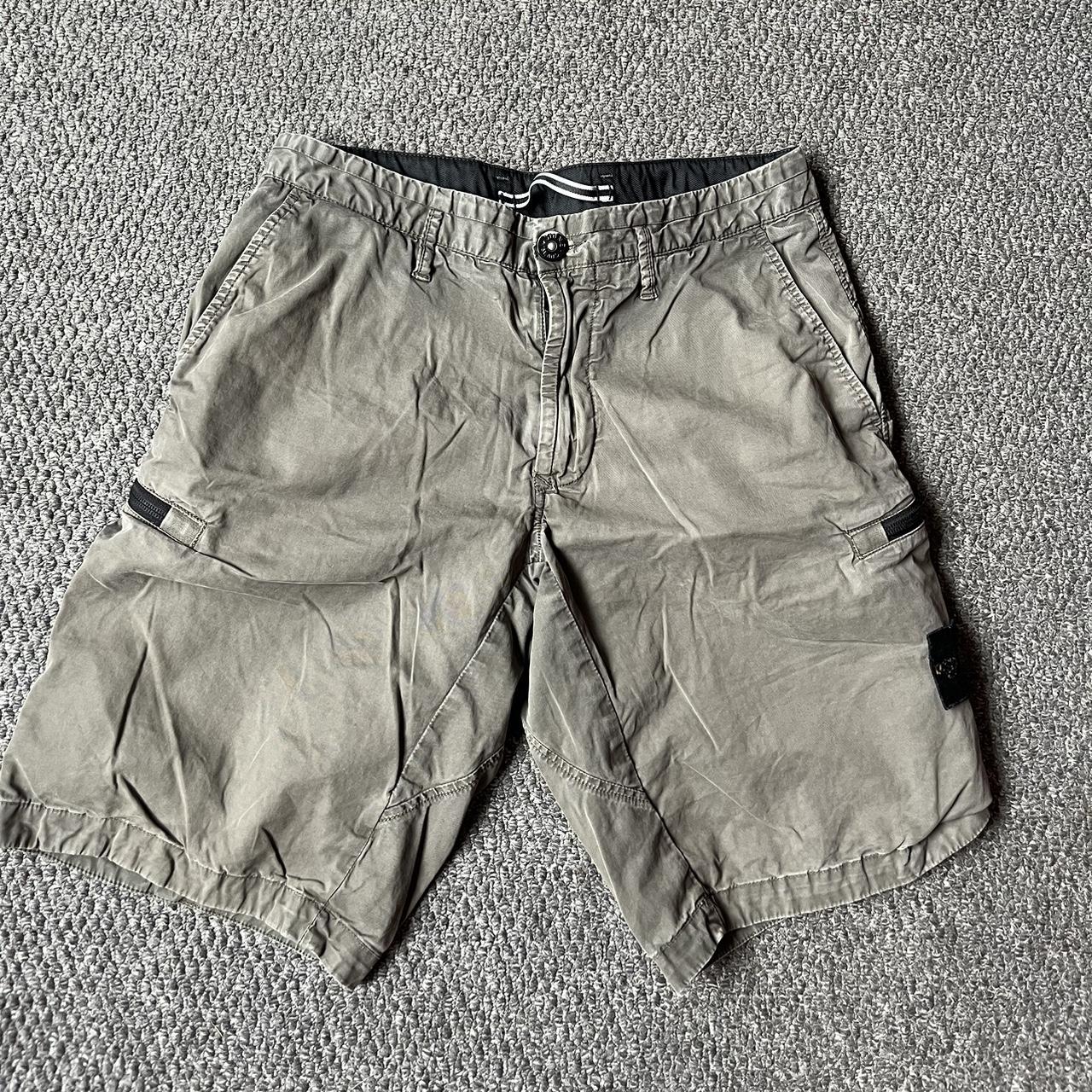 Stone island khaki cargo shorts on sale