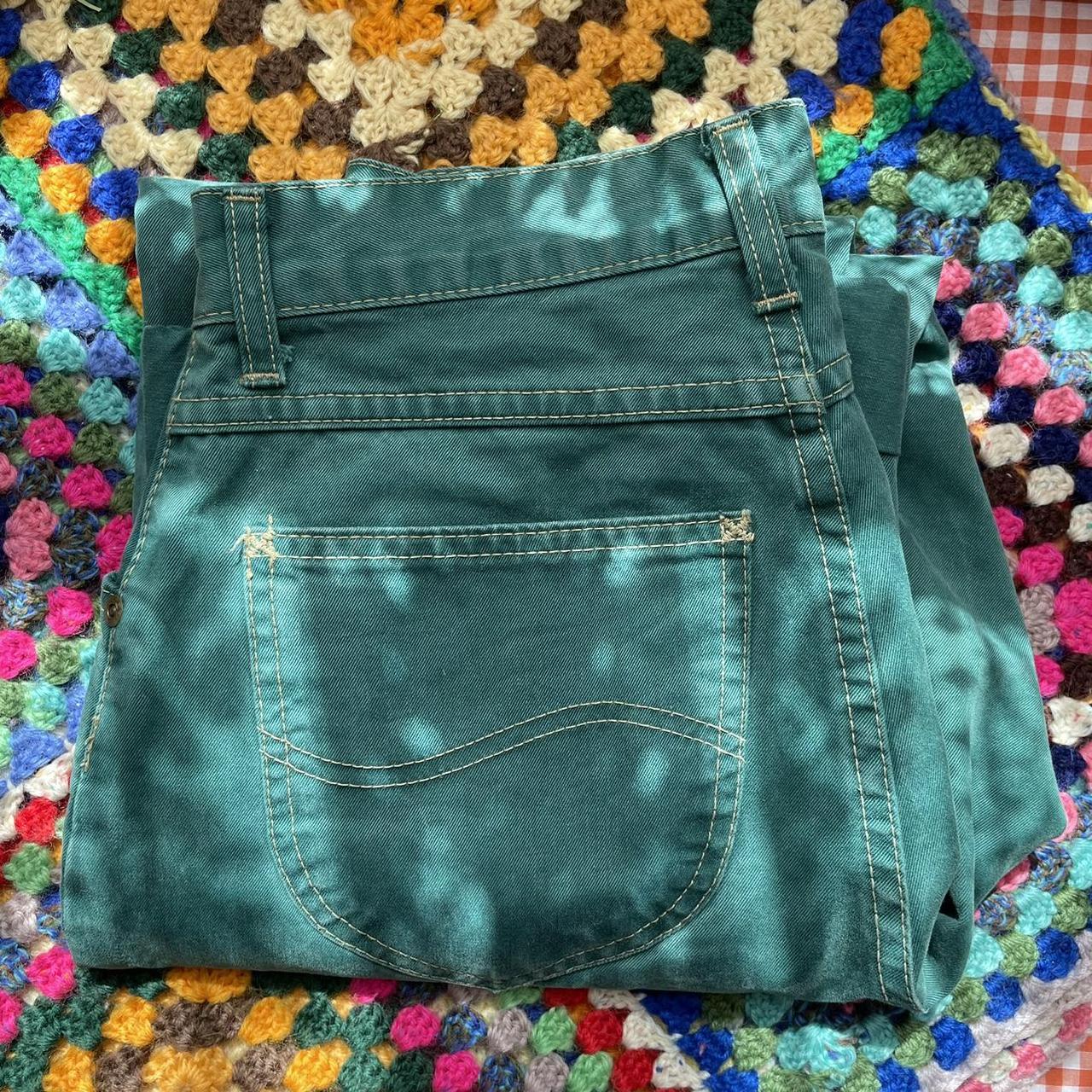Lee Women's Green and Blue Jeans | Depop