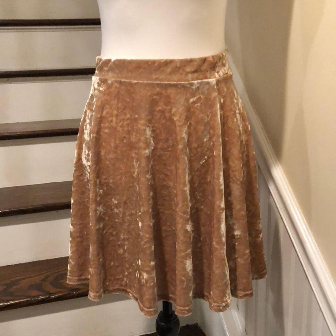 Gold crushed shop velvet skirt